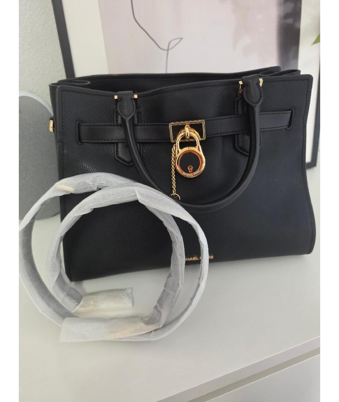 MICHAEL KORS Черная кожаная сумка тоут, фото 6
