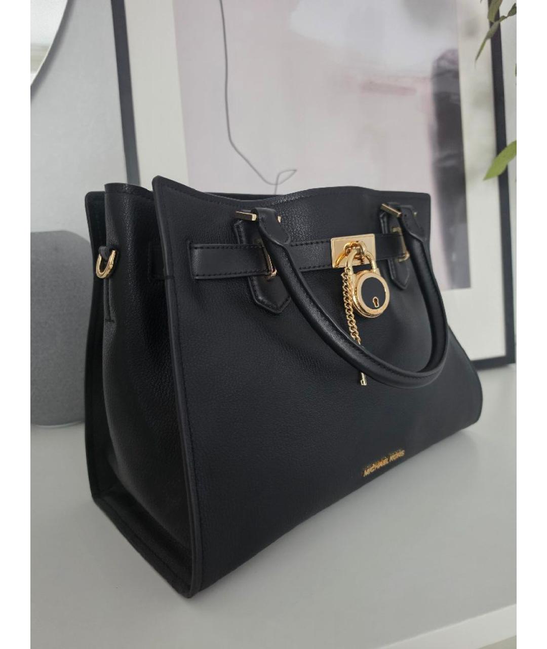 MICHAEL KORS Черная кожаная сумка тоут, фото 2