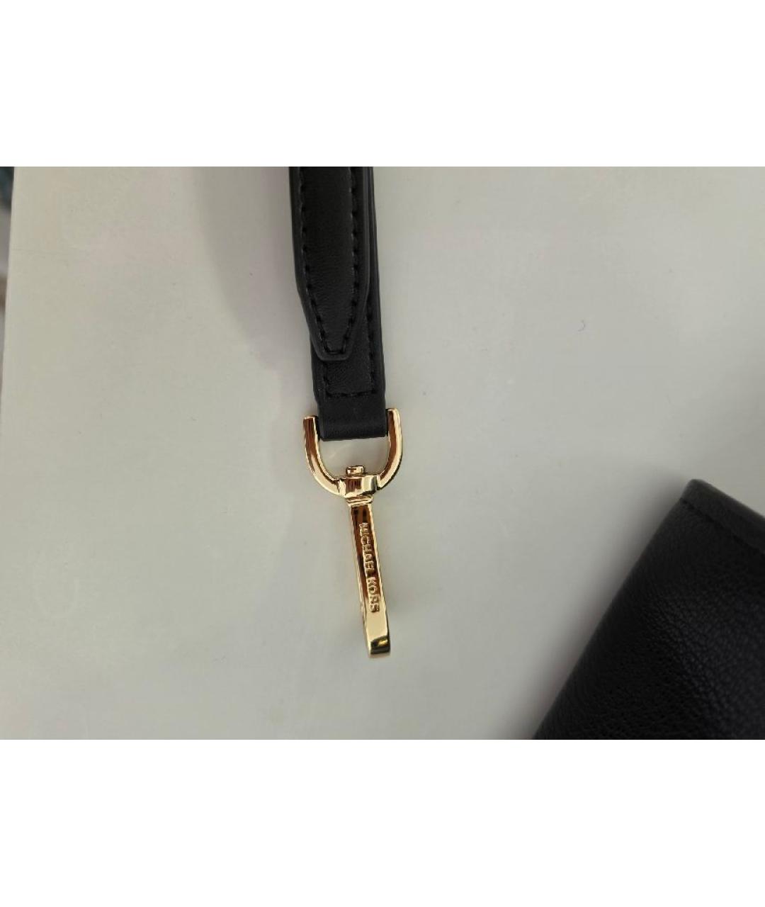 MICHAEL KORS Черная кожаная сумка тоут, фото 5