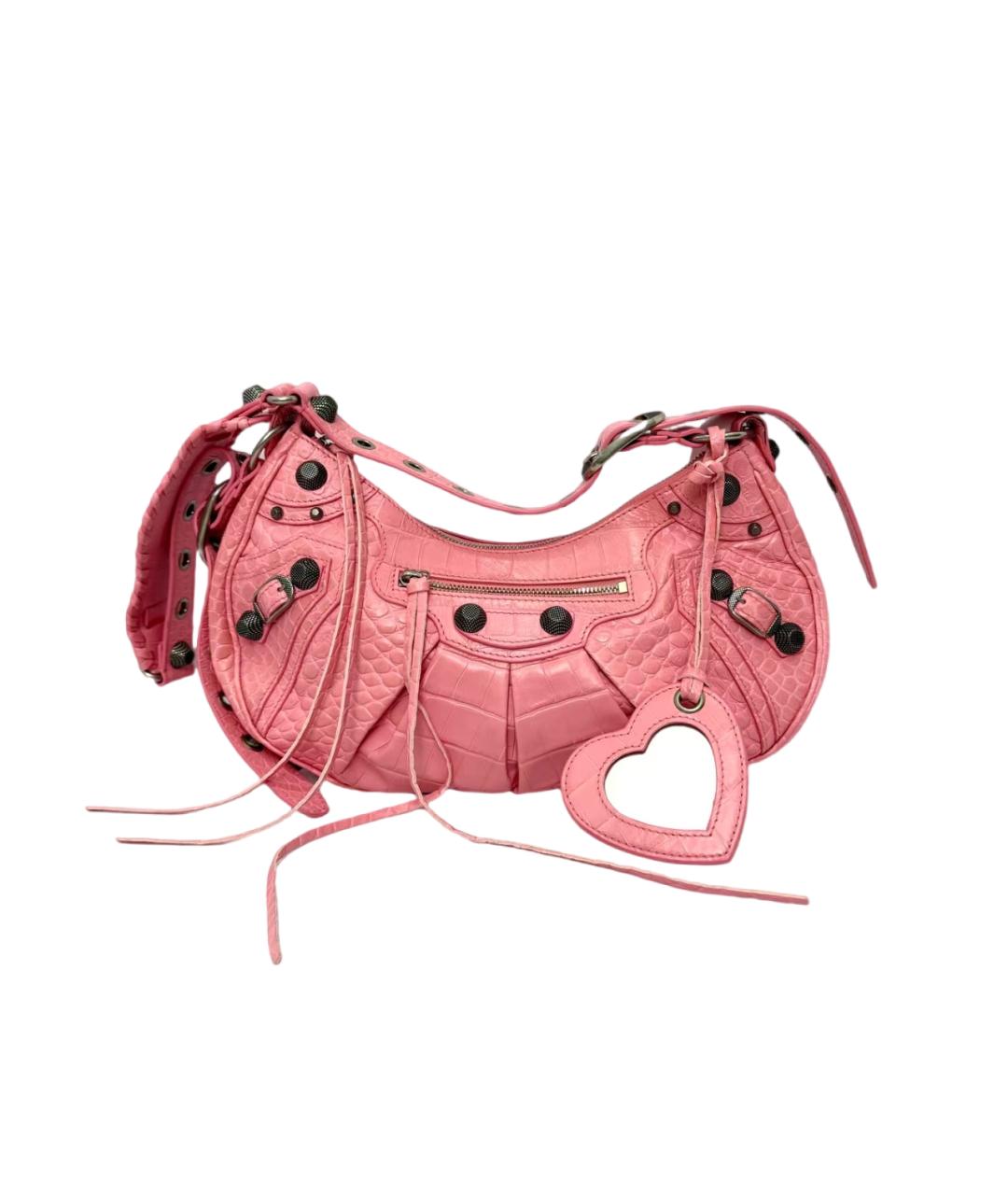 BALENCIAGA Розовая кожаная сумка через плечо, фото 1