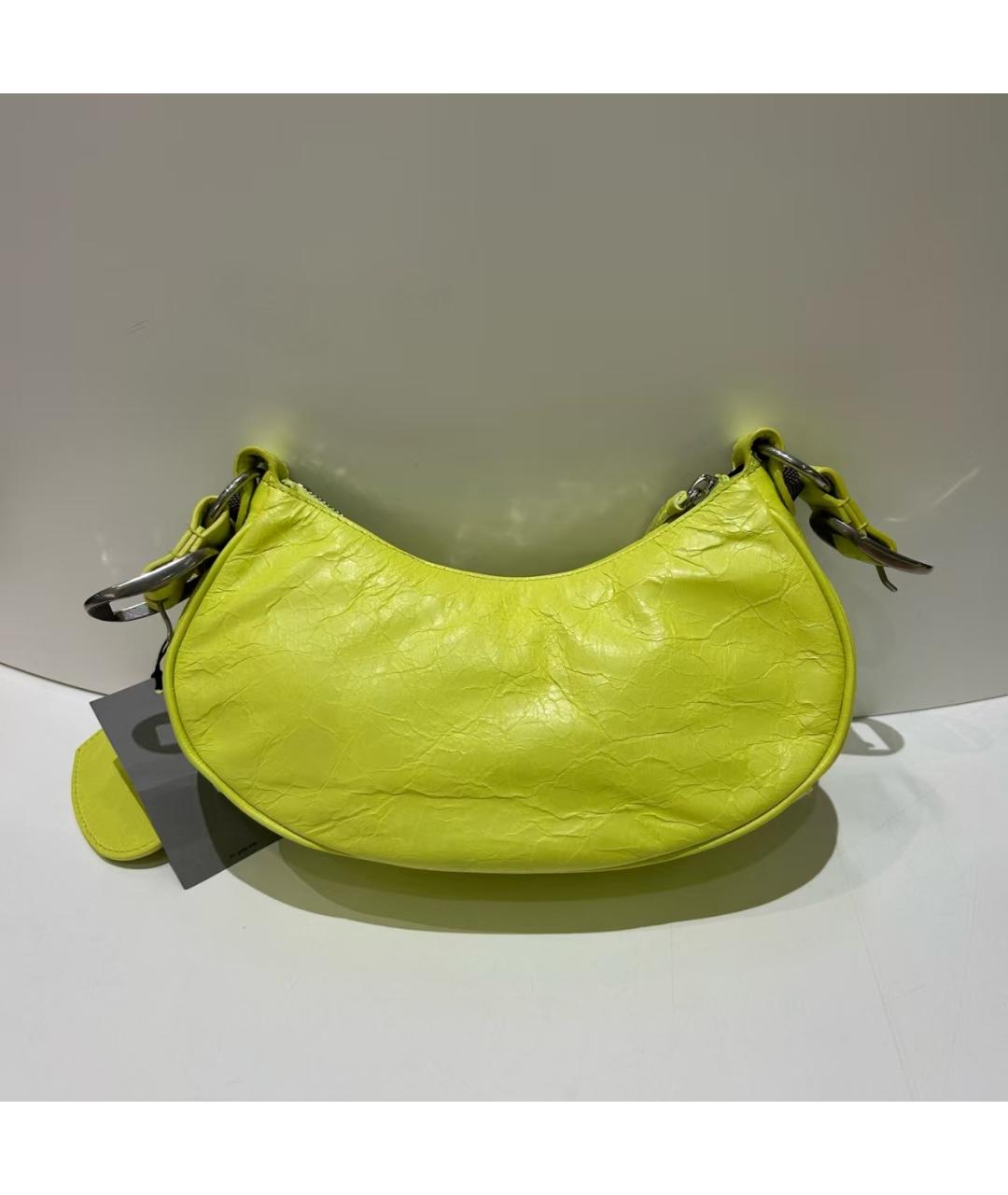 BALENCIAGA Желтая кожаная сумка через плечо, фото 3