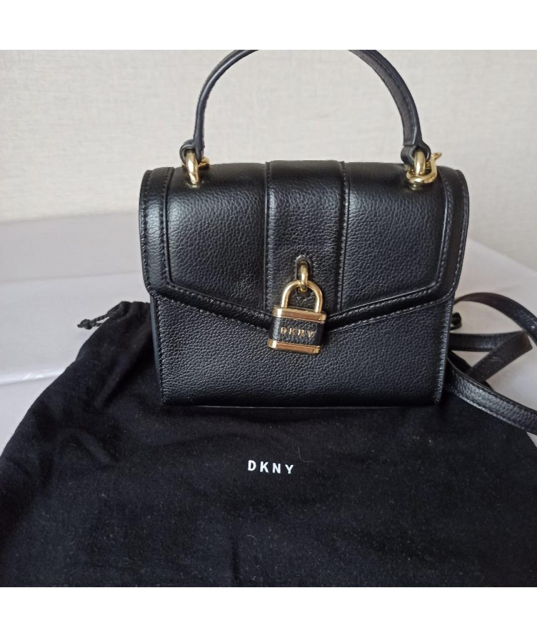 DKNY Черная кожаная сумка через плечо, фото 7