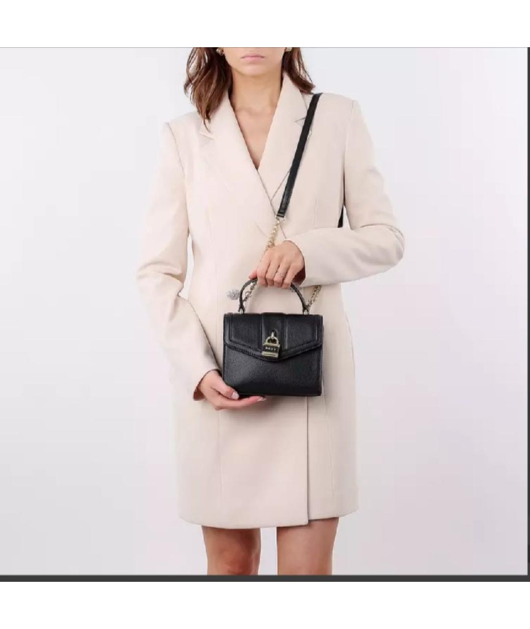 DKNY Черная кожаная сумка через плечо, фото 8