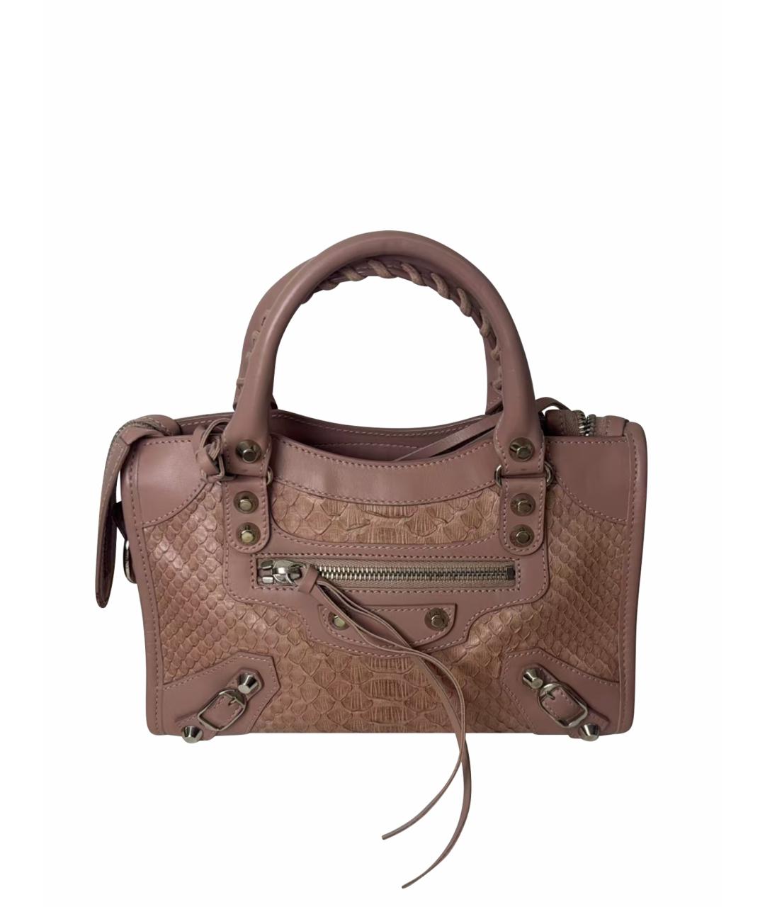 BALENCIAGA Розовая кожаная сумка с короткими ручками, фото 1