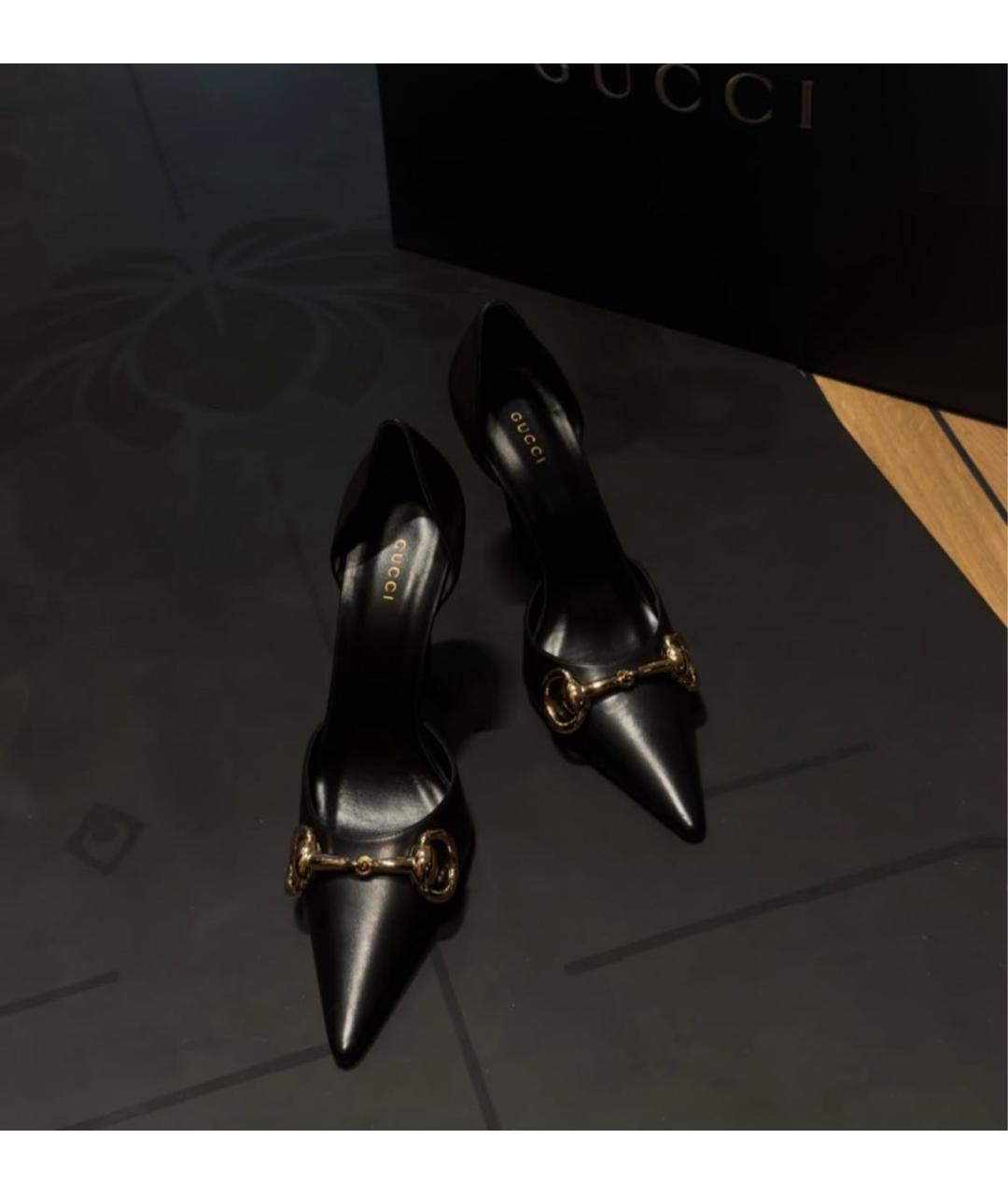 GUCCI Черные кожаные туфли, фото 5