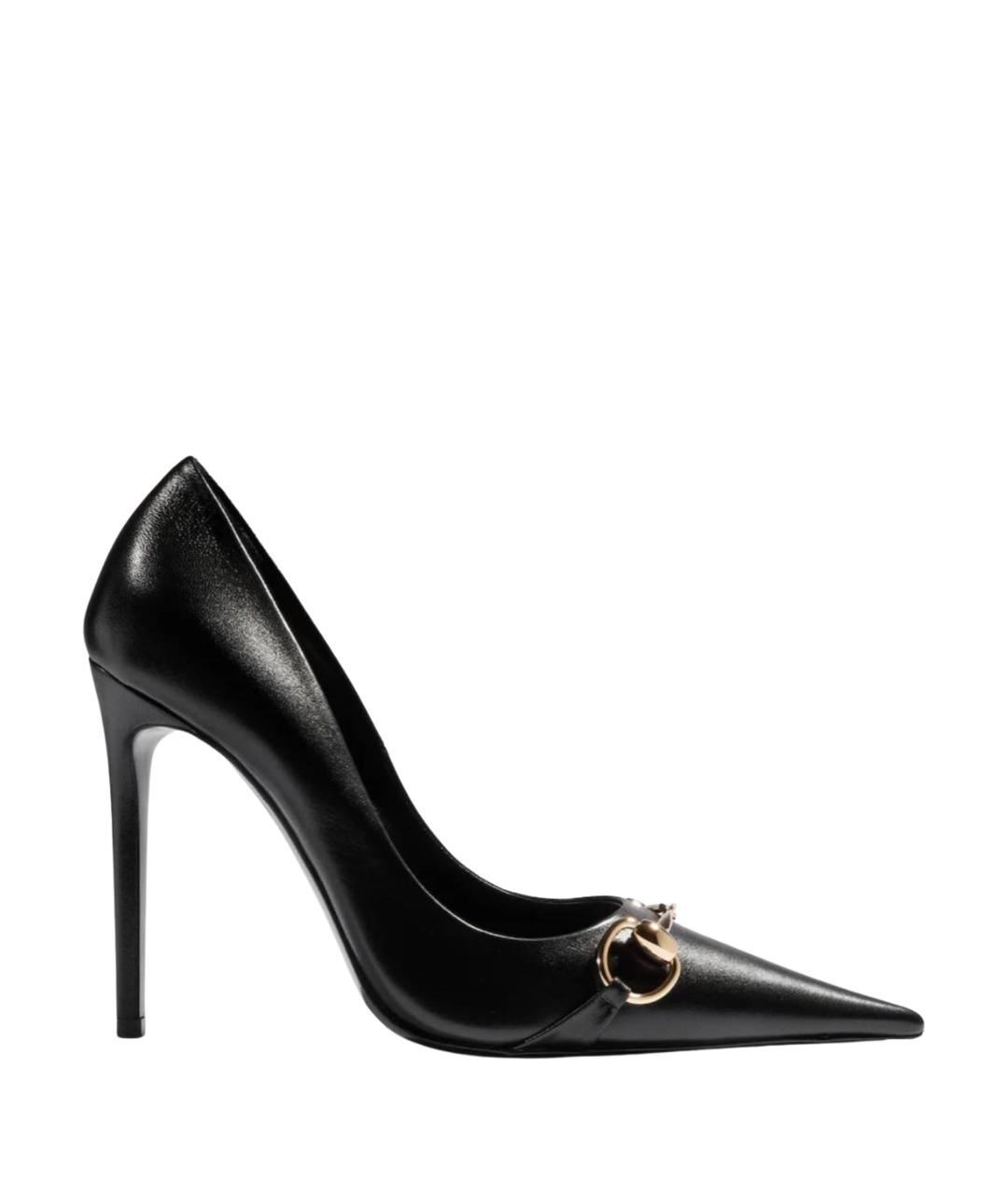GUCCI Черные кожаные туфли, фото 1
