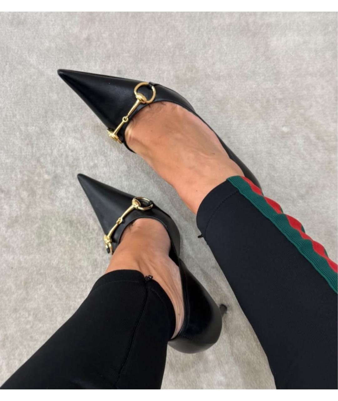 GUCCI Черные кожаные туфли, фото 4