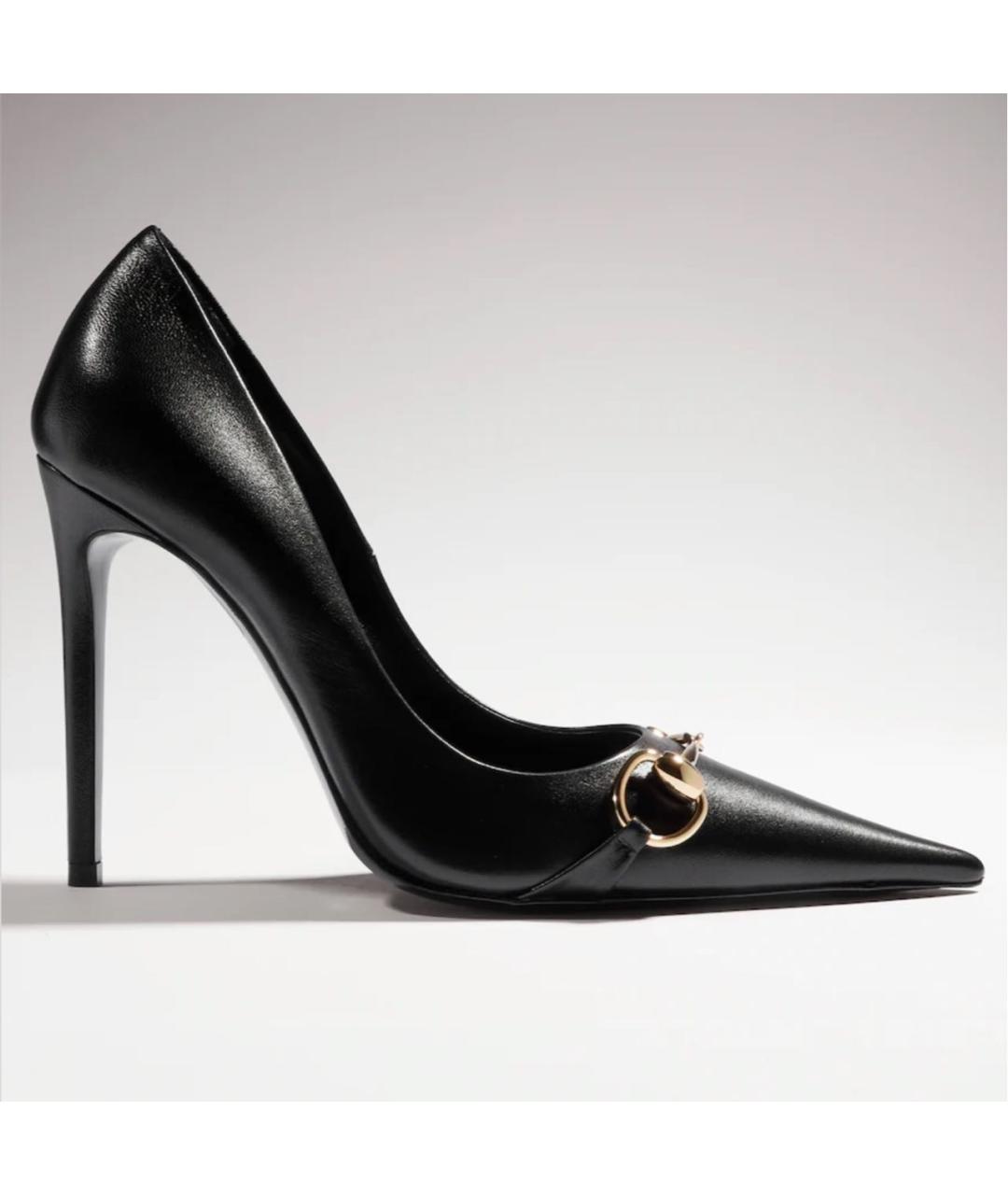GUCCI Черные кожаные туфли, фото 6