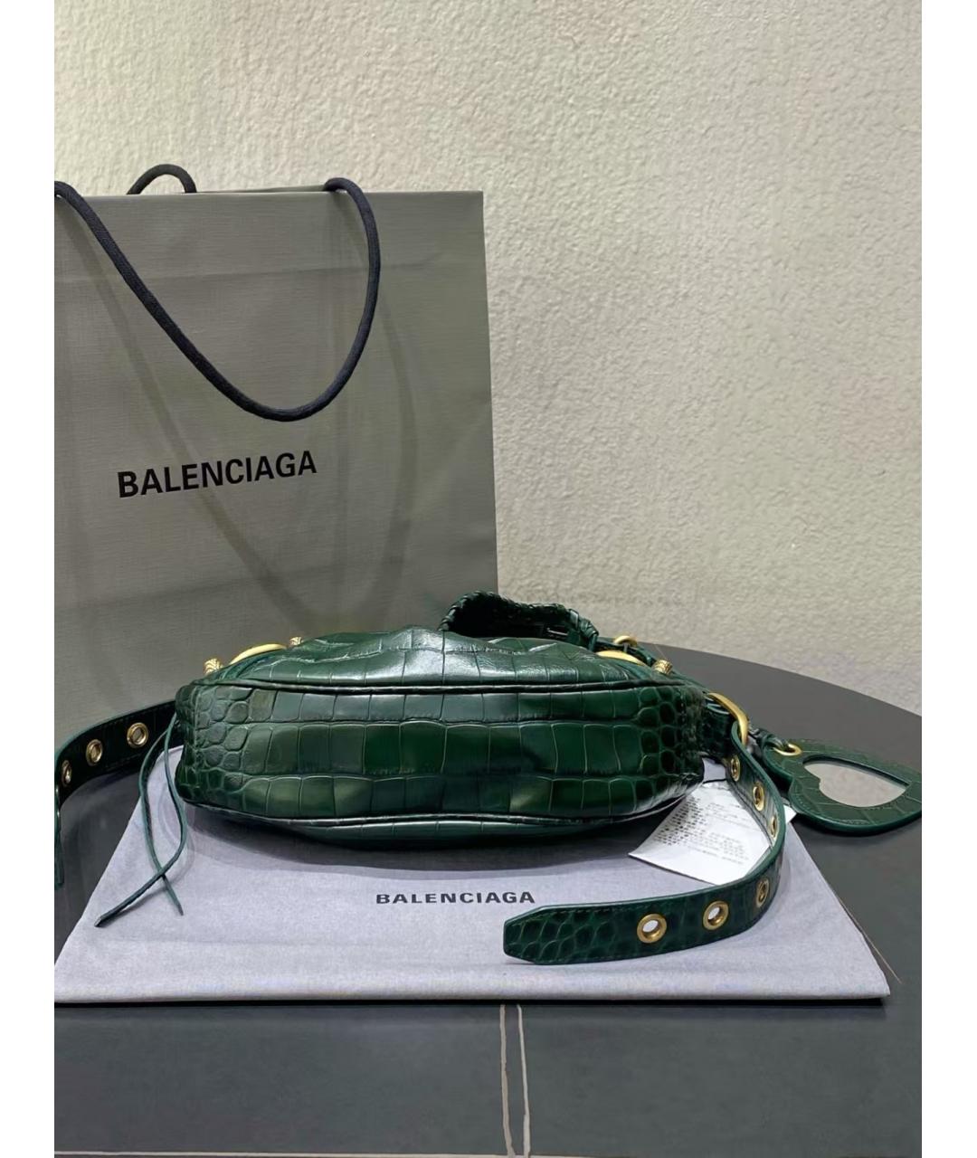 BALENCIAGA Зеленая кожаная сумка через плечо, фото 4