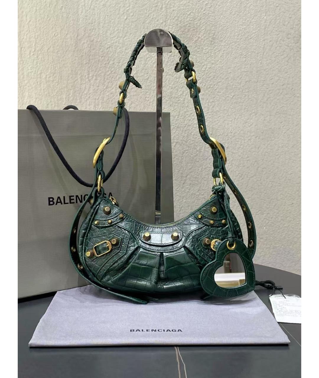 BALENCIAGA Зеленая кожаная сумка через плечо, фото 2