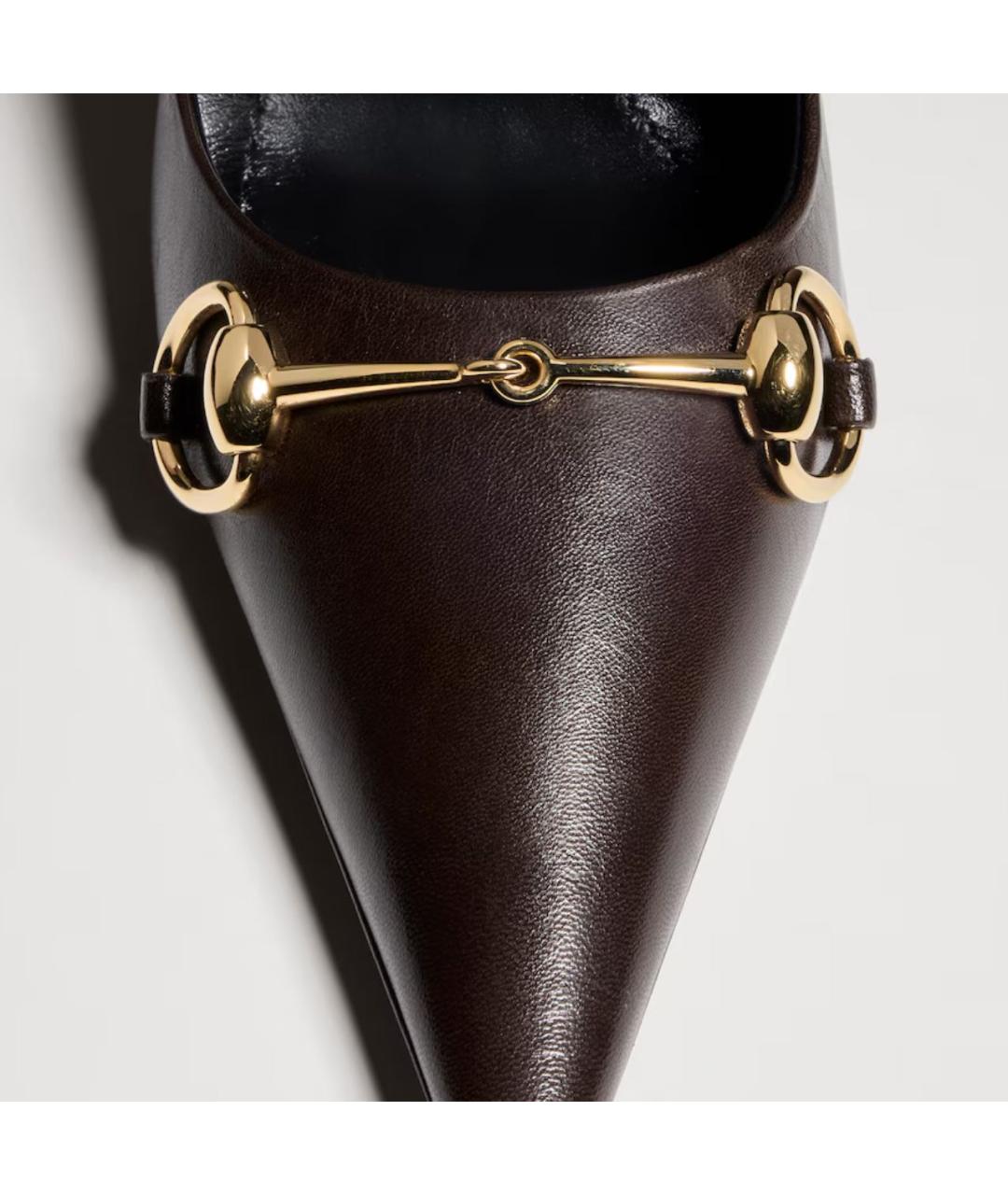GUCCI Коричневые кожаные туфли, фото 6