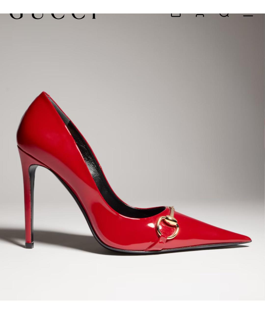 GUCCI Красные туфли из лакированной кожи, фото 7