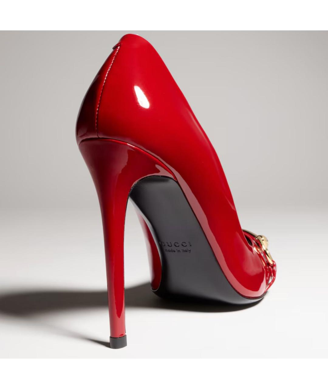 GUCCI Красные туфли из лакированной кожи, фото 4