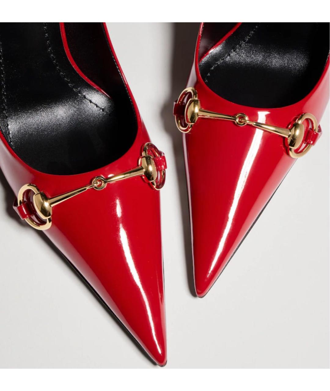 GUCCI Красные туфли из лакированной кожи, фото 3