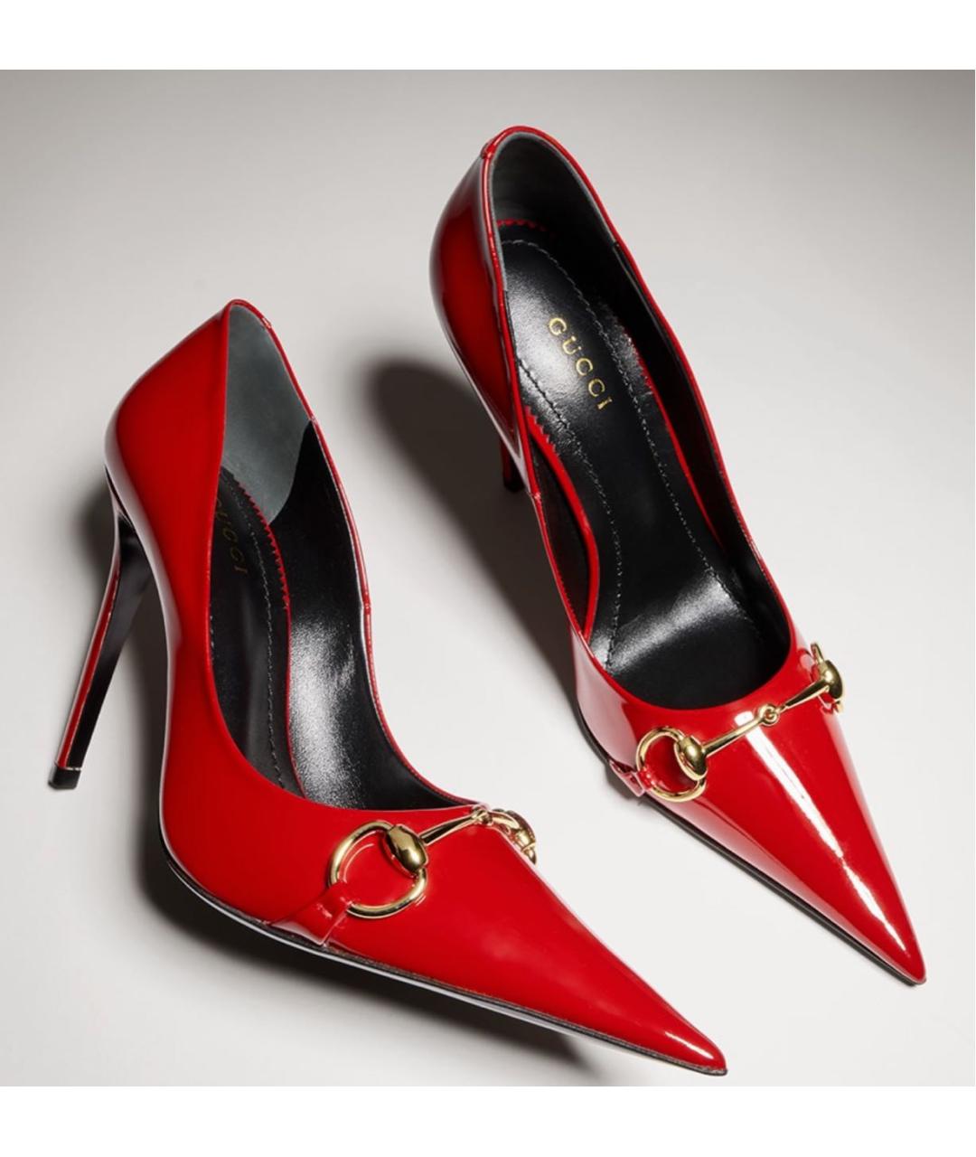 GUCCI Красные туфли из лакированной кожи, фото 5
