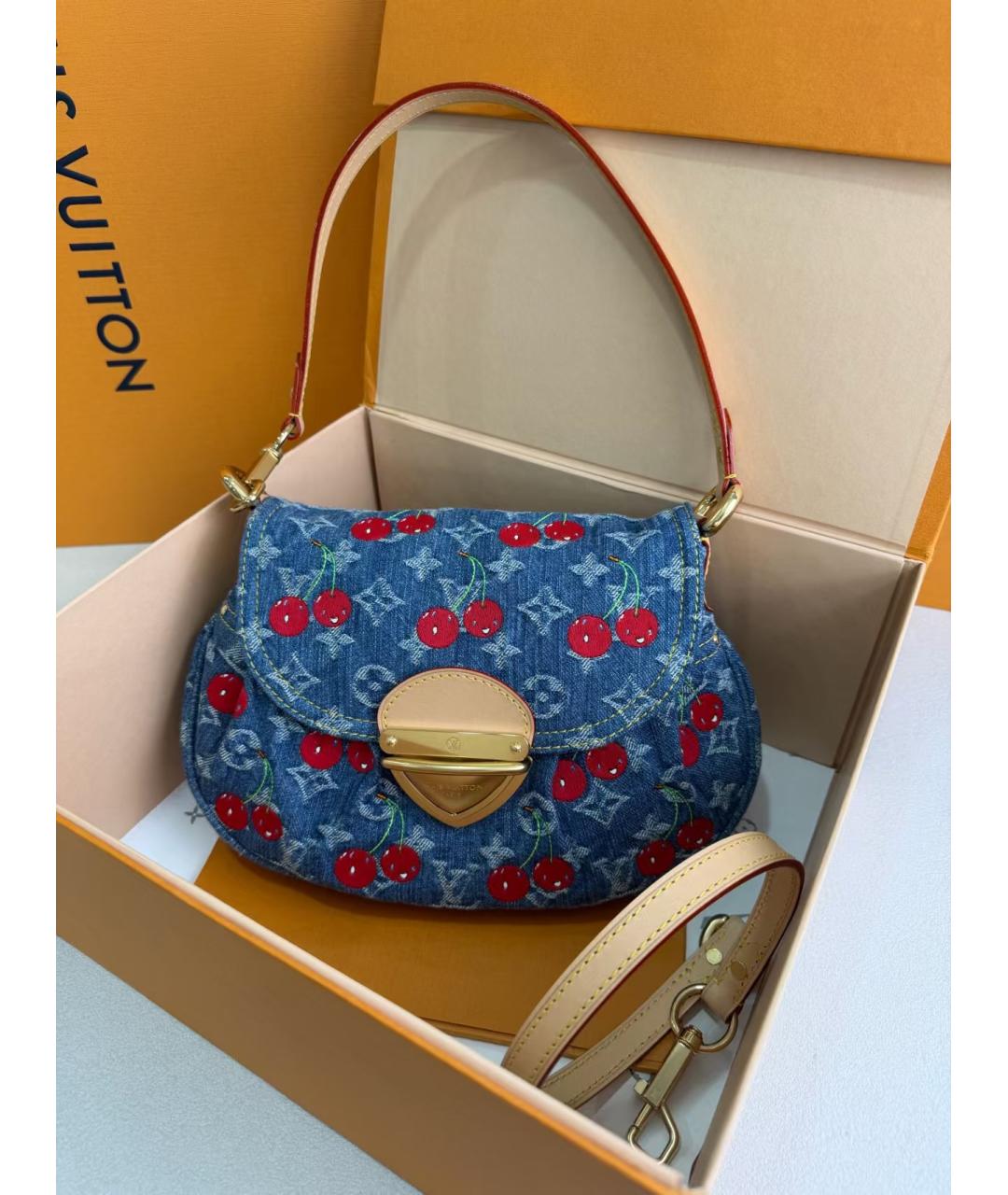 LOUIS VUITTON Голубая сумка с короткими ручками, фото 2