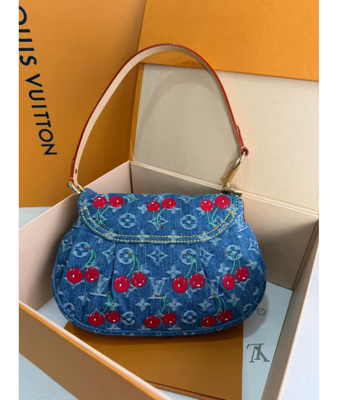 LOUIS VUITTON Голубая сумка с короткими ручками, фото 3