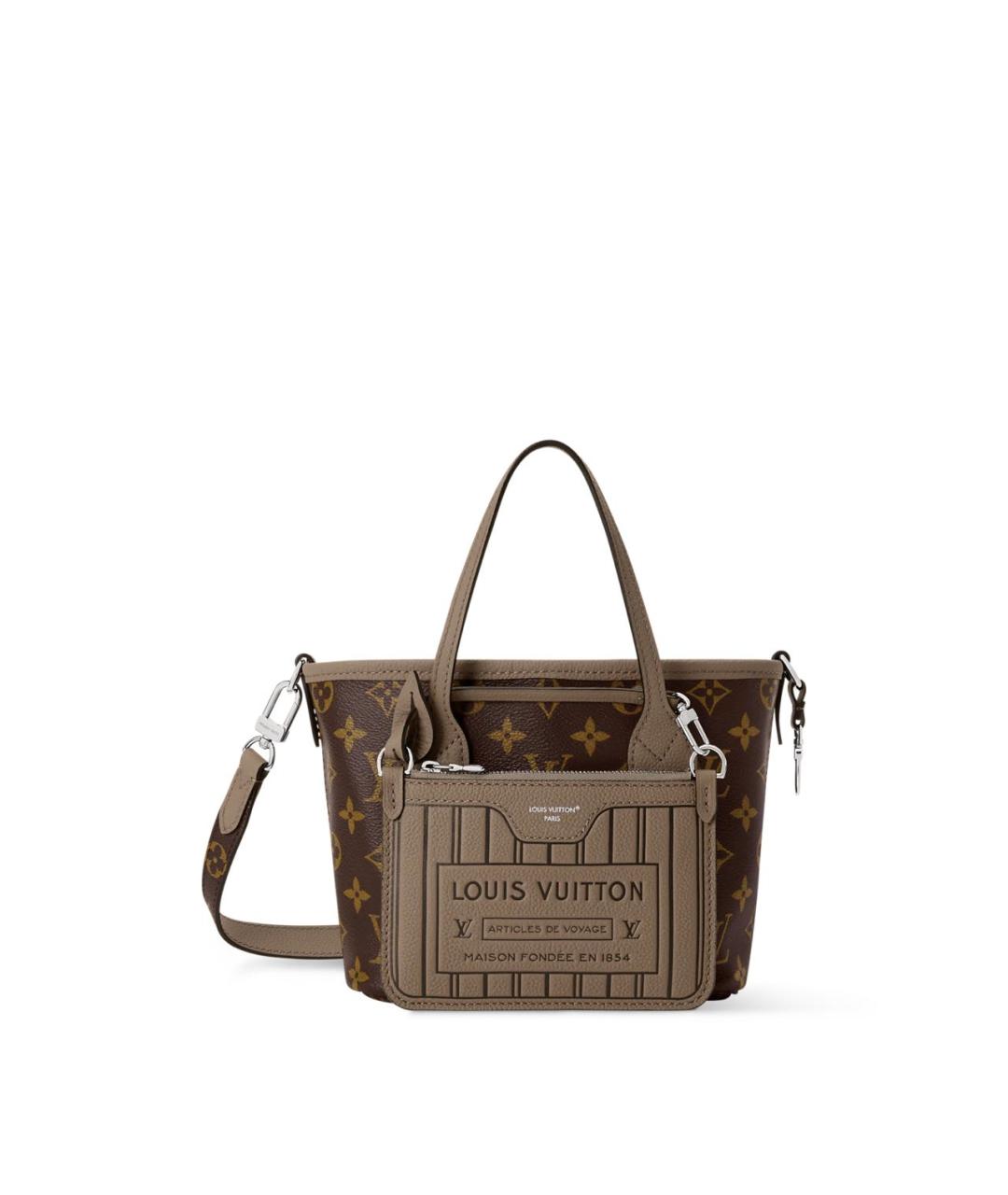 LOUIS VUITTON Коричневая сумка тоут из канвы, фото 7