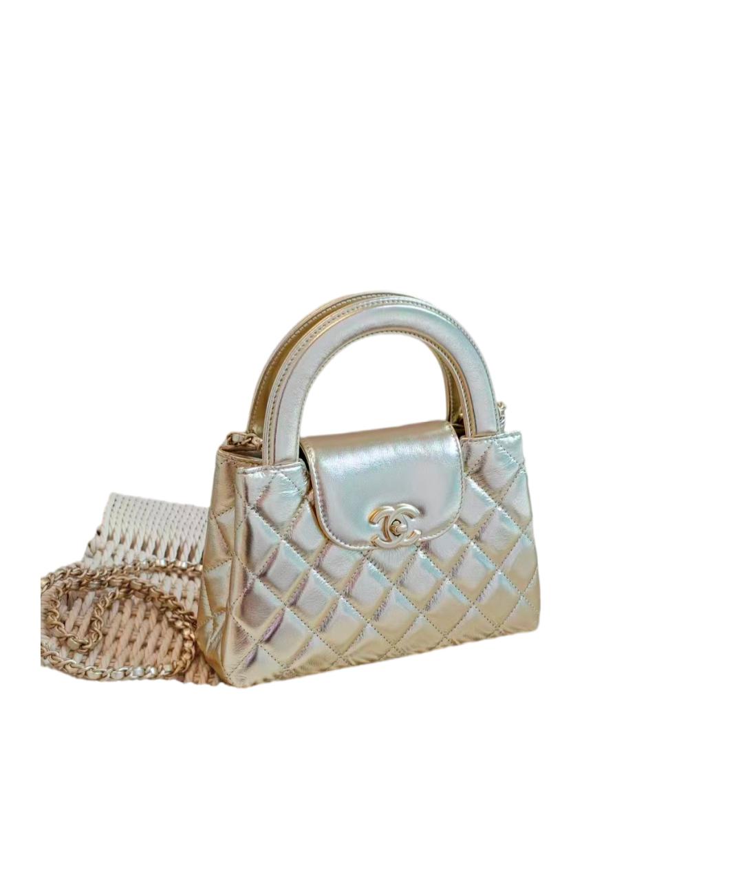CHANEL Золотая сумка через плечо, фото 2
