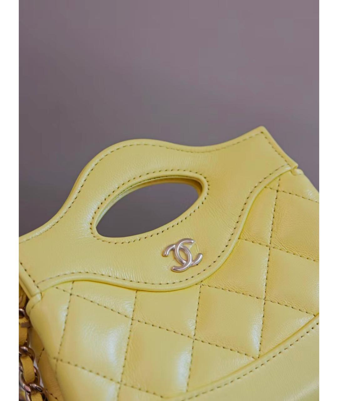 CHANEL Желтая кожаная сумка через плечо, фото 4