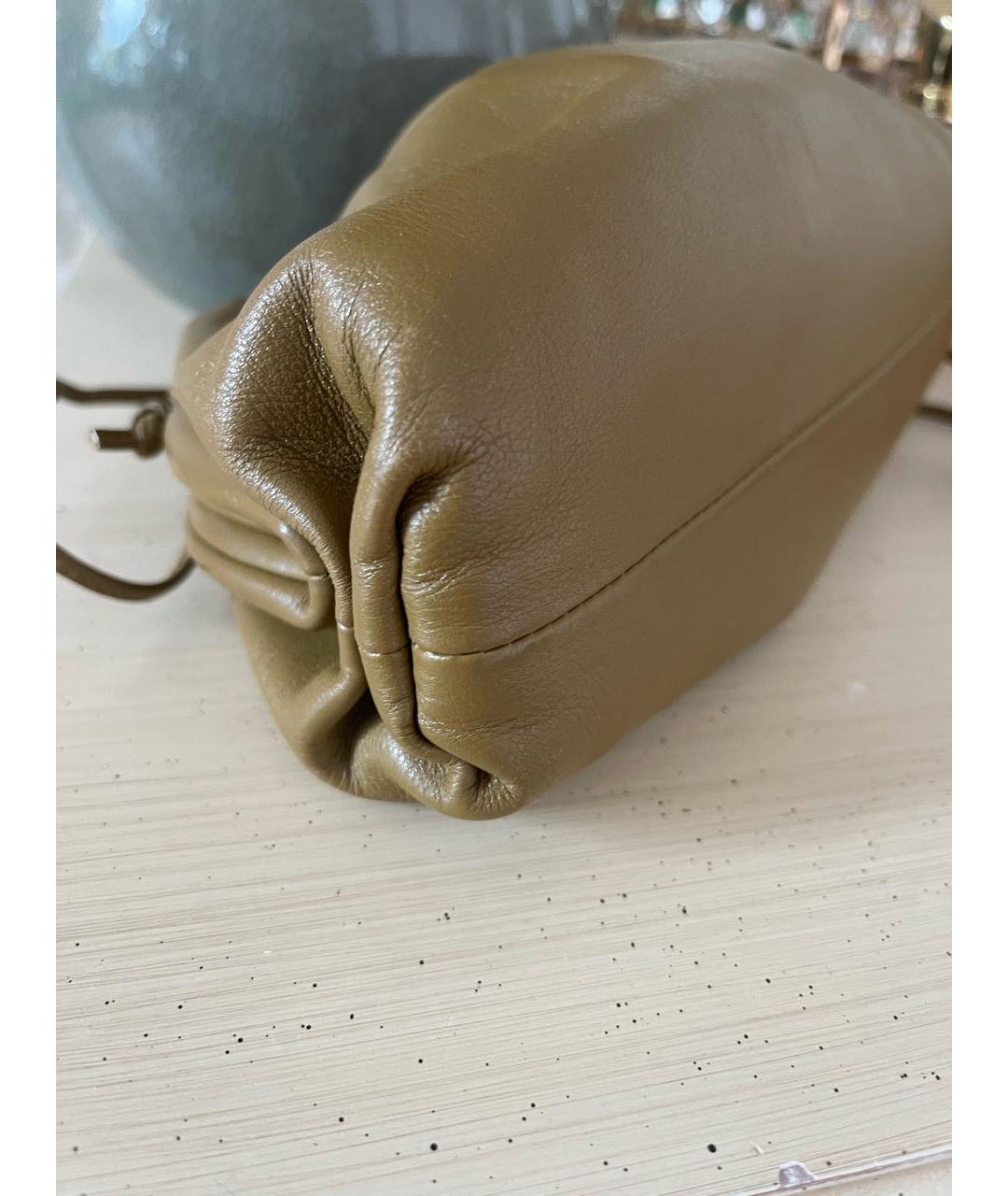 BOTTEGA VENETA Горчичная кожаная сумка через плечо, фото 4