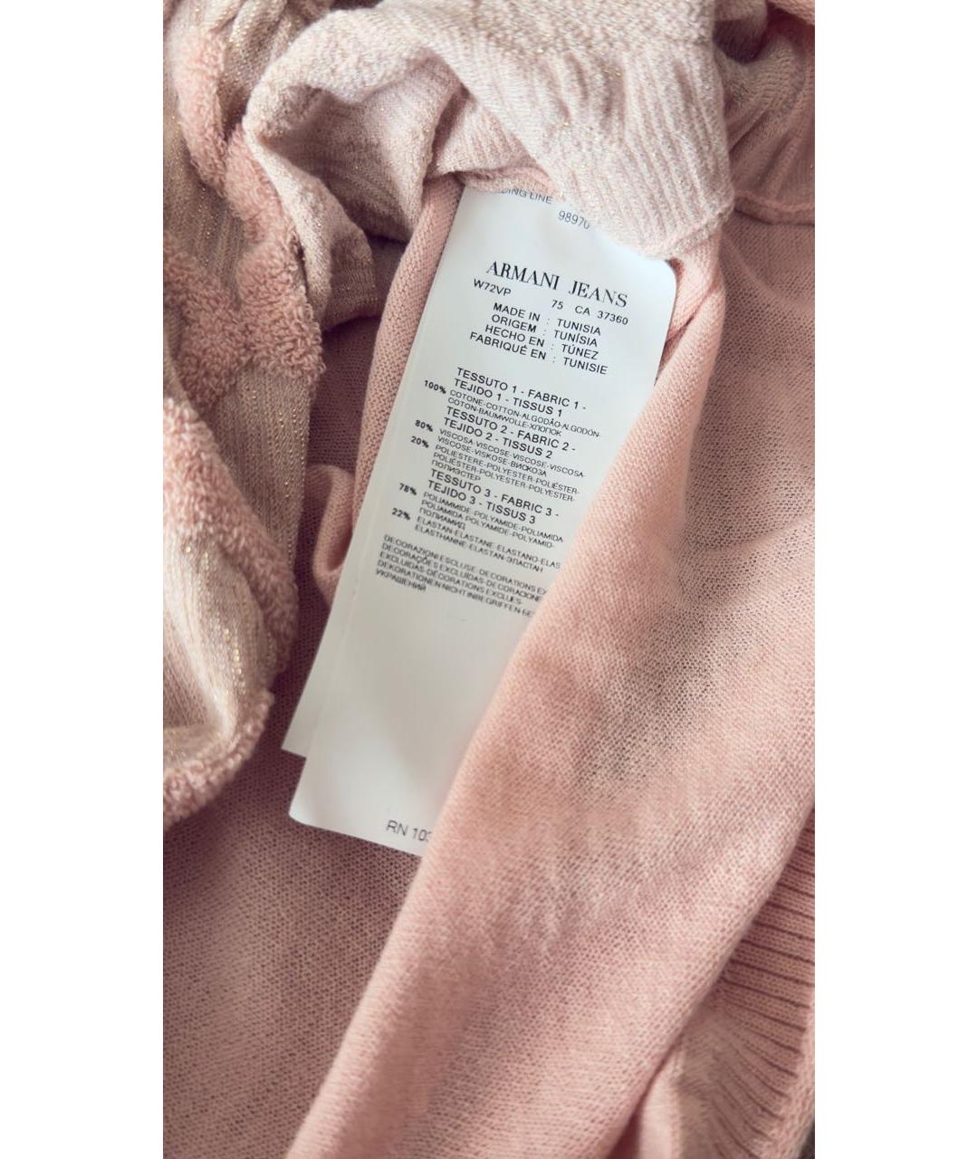 ARMANI JEANS Розовый хлопковый кардиган, фото 3