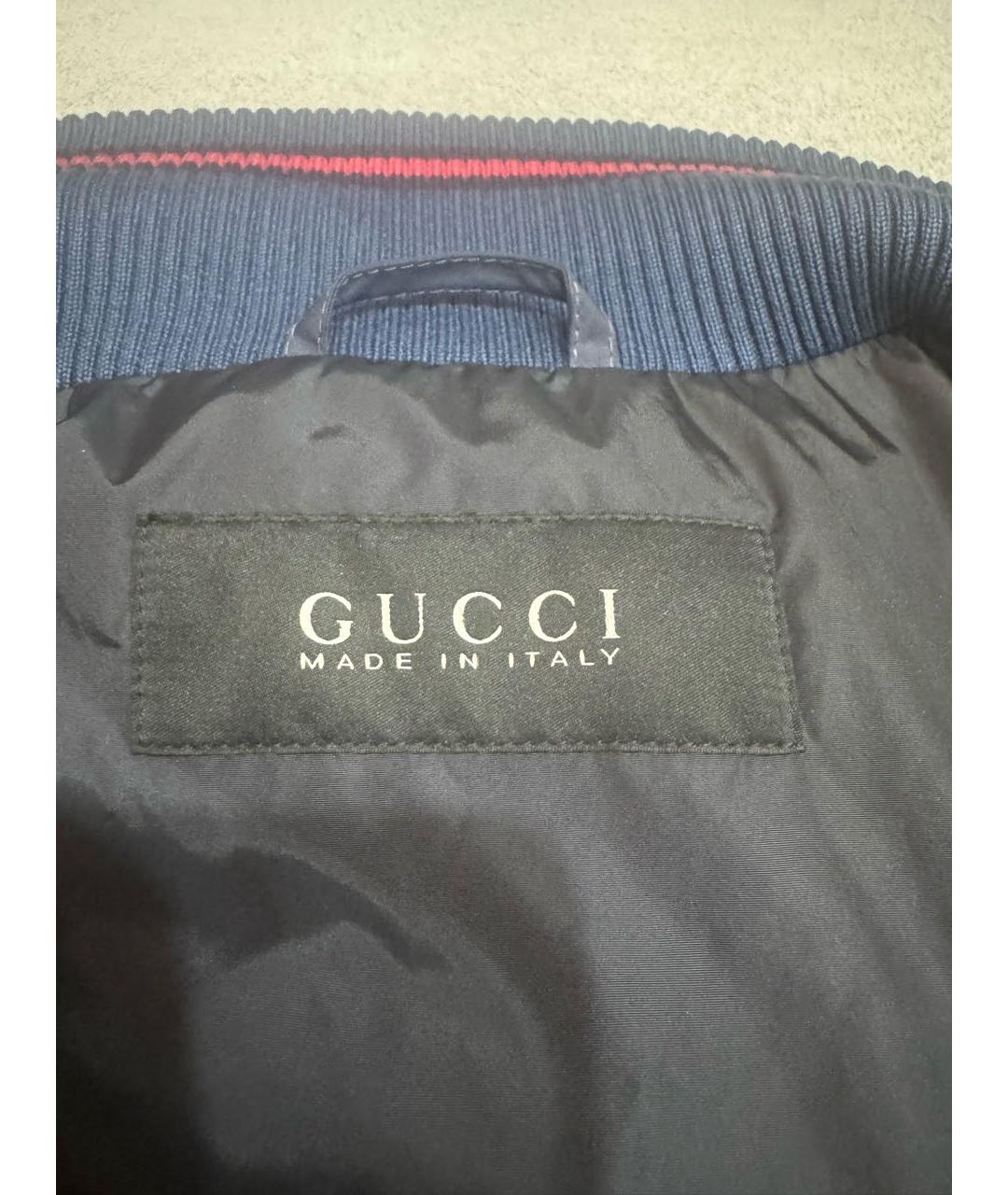 GUCCI Темно-синяя нейлоновая куртка, фото 7