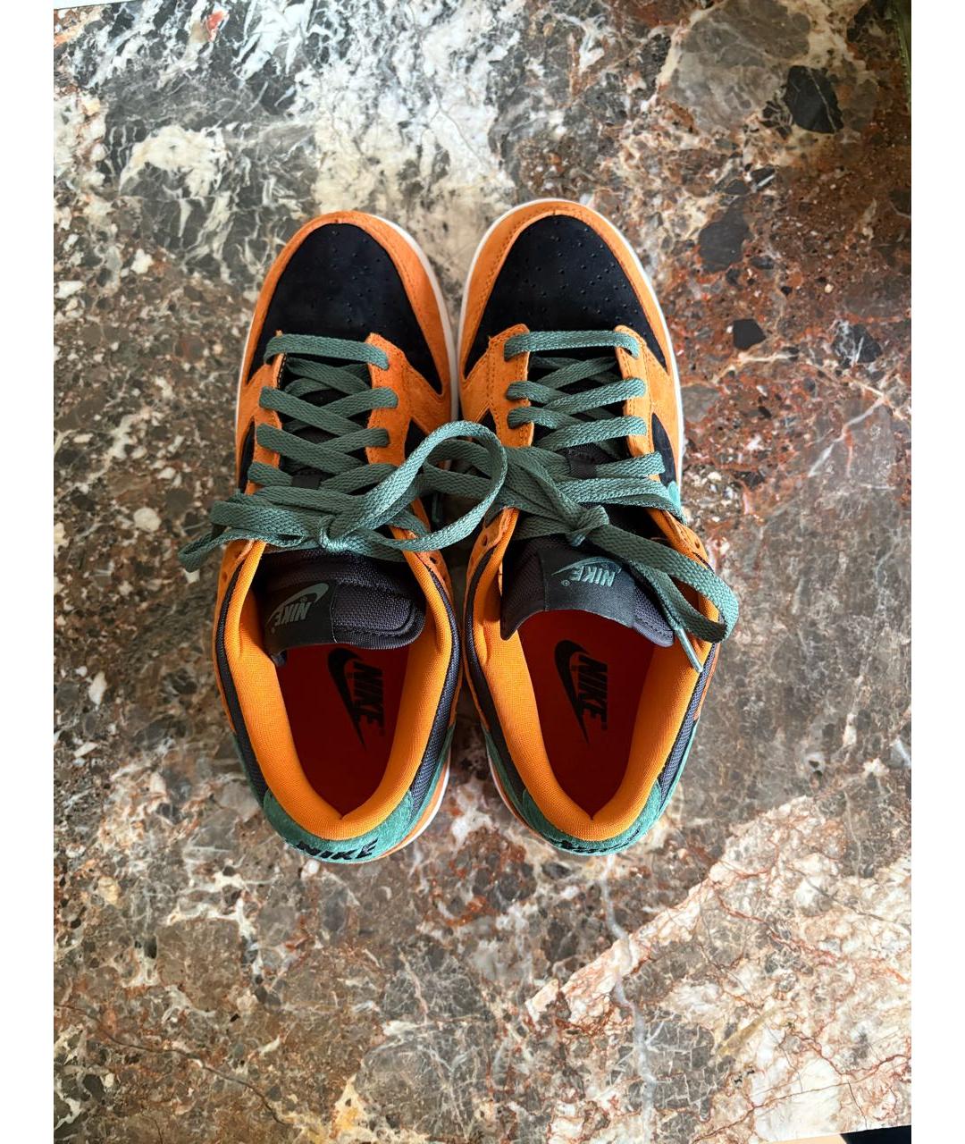 NIKE Оранжевые замшевые низкие кроссовки / кеды, фото 3