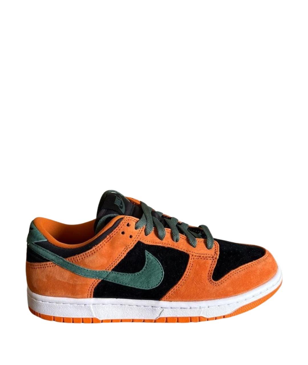 NIKE Оранжевые замшевые низкие кроссовки / кеды, фото 1