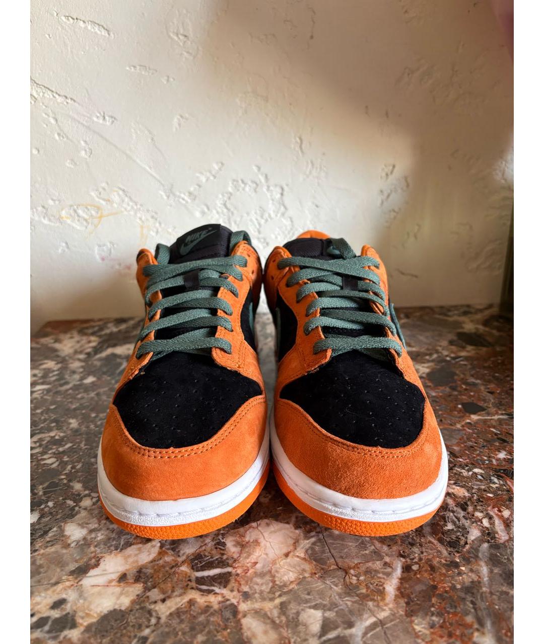 NIKE Оранжевые замшевые низкие кроссовки / кеды, фото 2