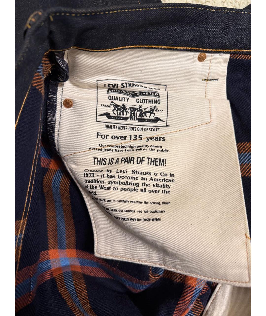 LEVI'S Темно-синие хлопковые прямые джинсы, фото 6