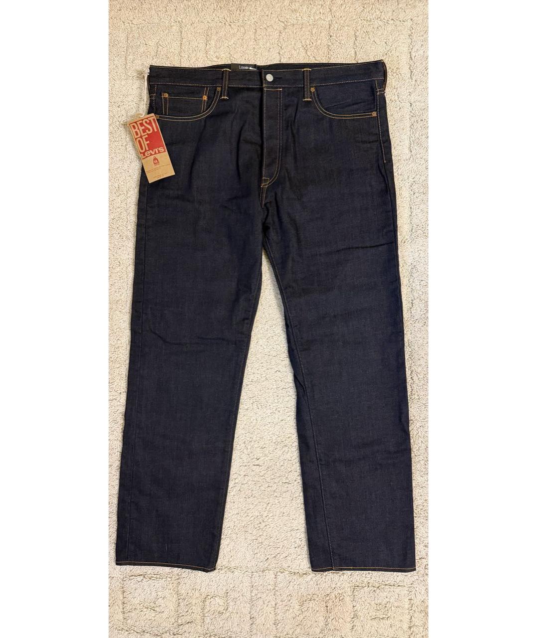 LEVI'S Темно-синие хлопковые прямые джинсы, фото 7