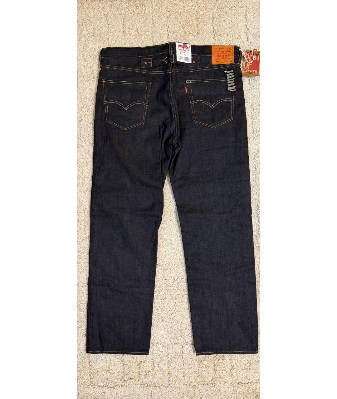 LEVI'S Темно-синие хлопковые прямые джинсы, фото 2