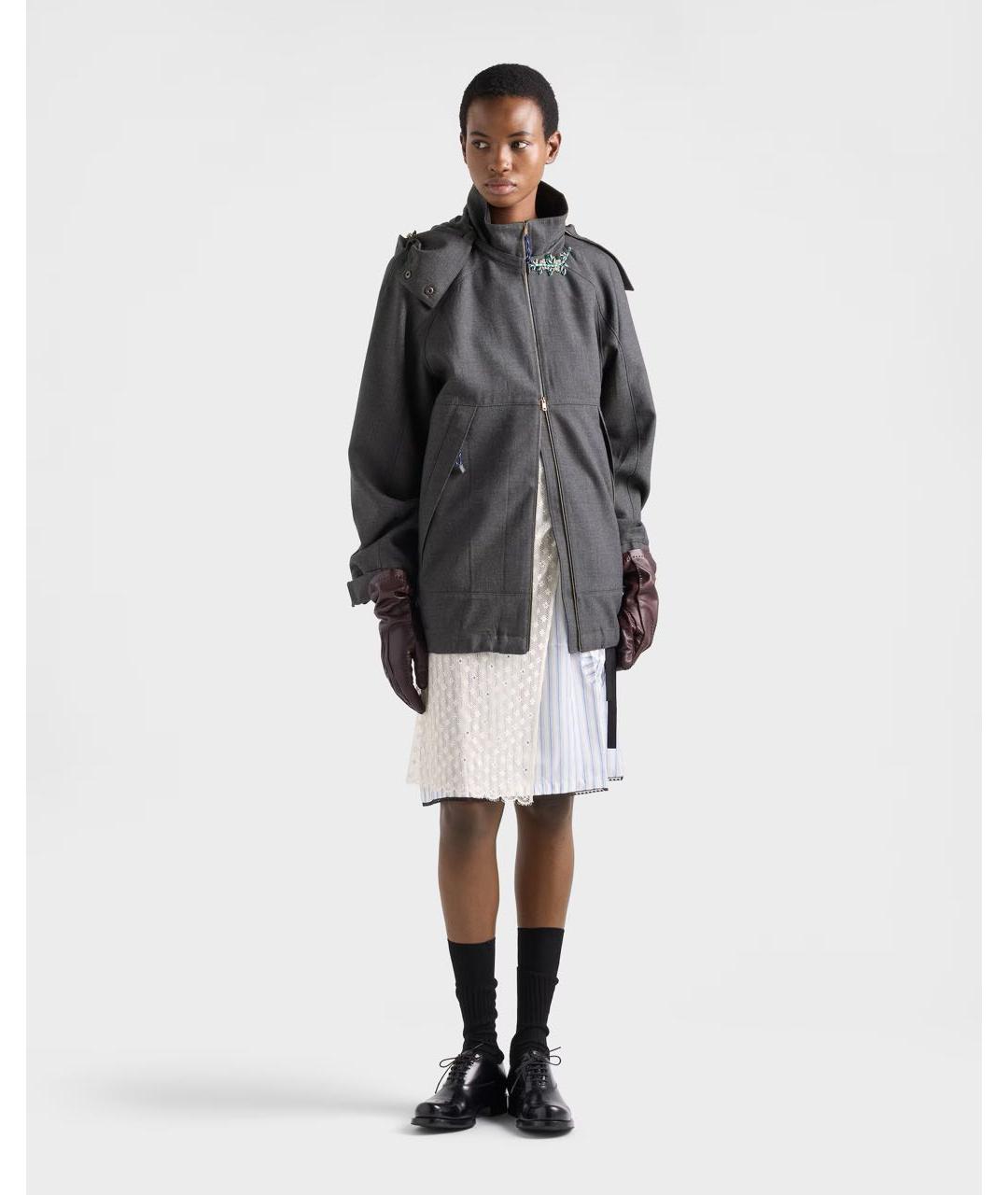PRADA Серая шерстяная куртка, фото 2