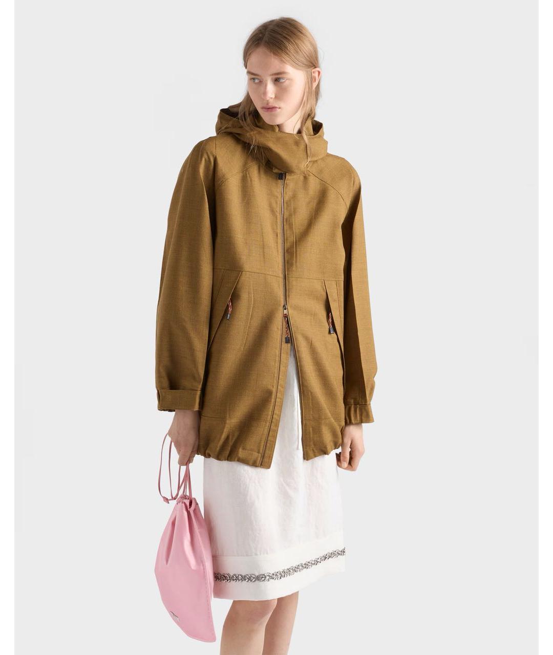 PRADA Горчичная шерстяная куртка, фото 3