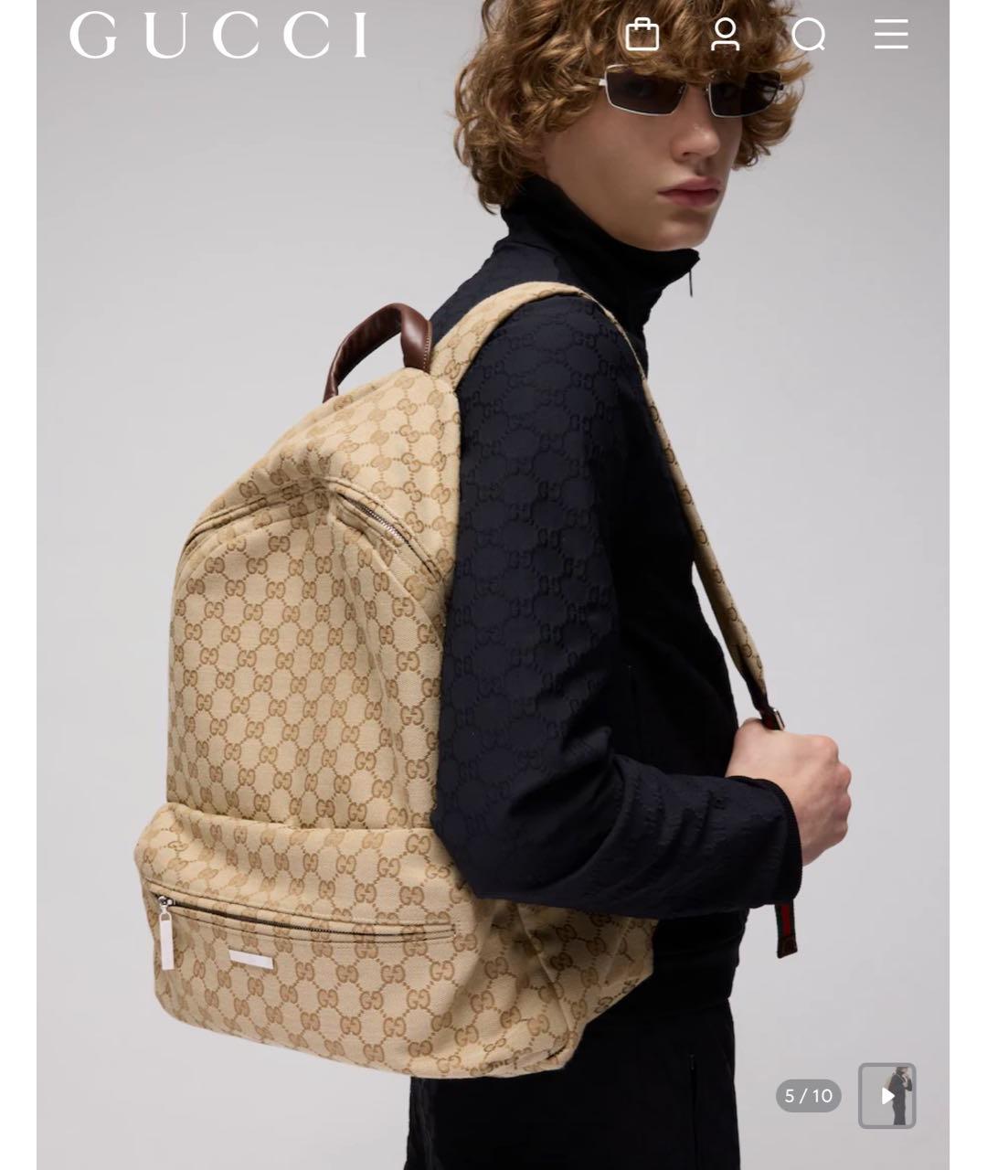 GUCCI Бежевый рюкзак, фото 4
