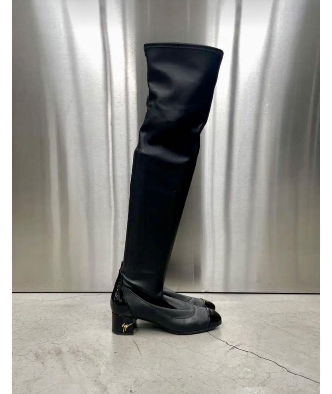 GIUSEPPE ZANOTTI DESIGN Черные ботфорты из лакированной кожи, фото 3