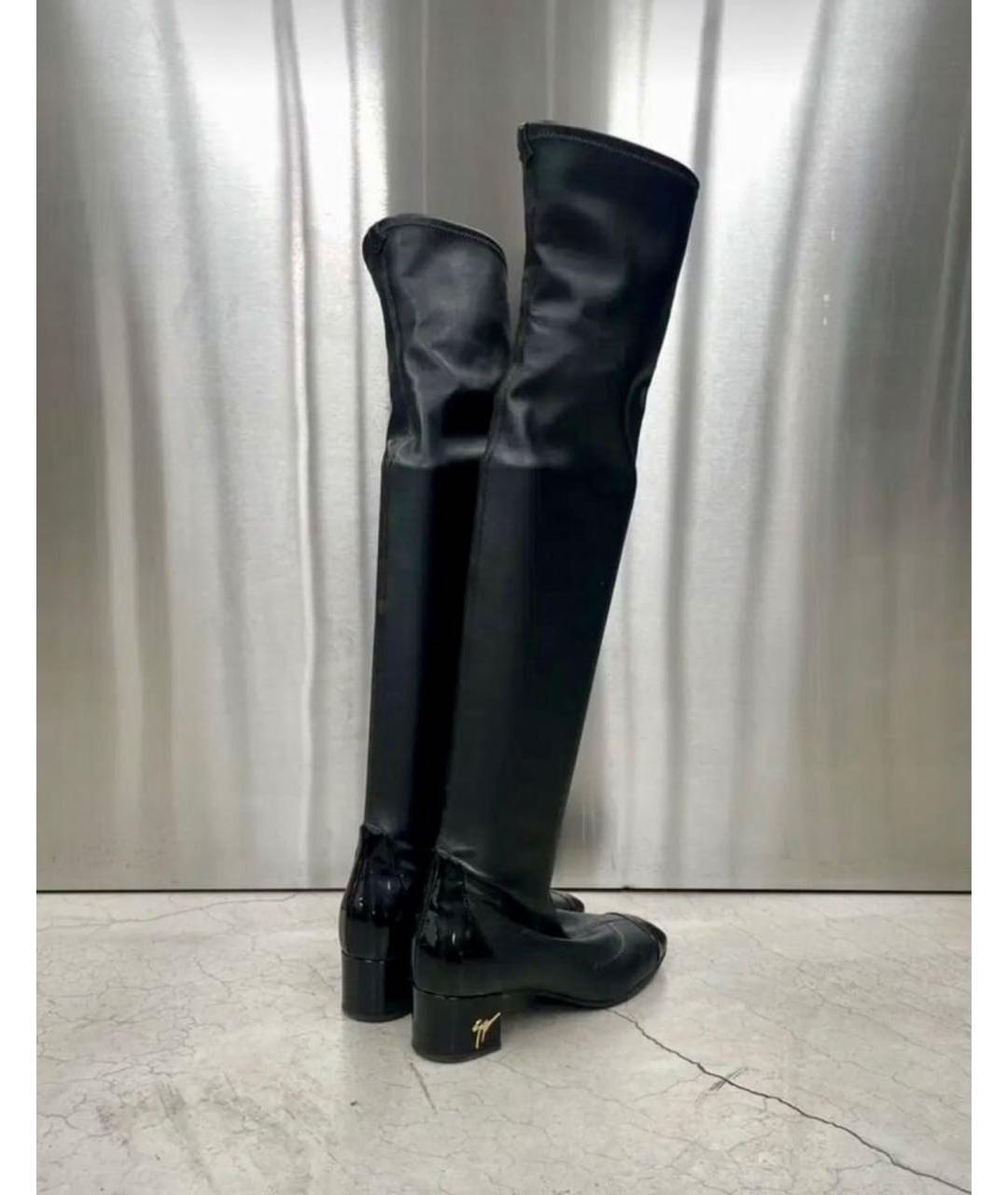 GIUSEPPE ZANOTTI DESIGN Черные ботфорты из лакированной кожи, фото 2