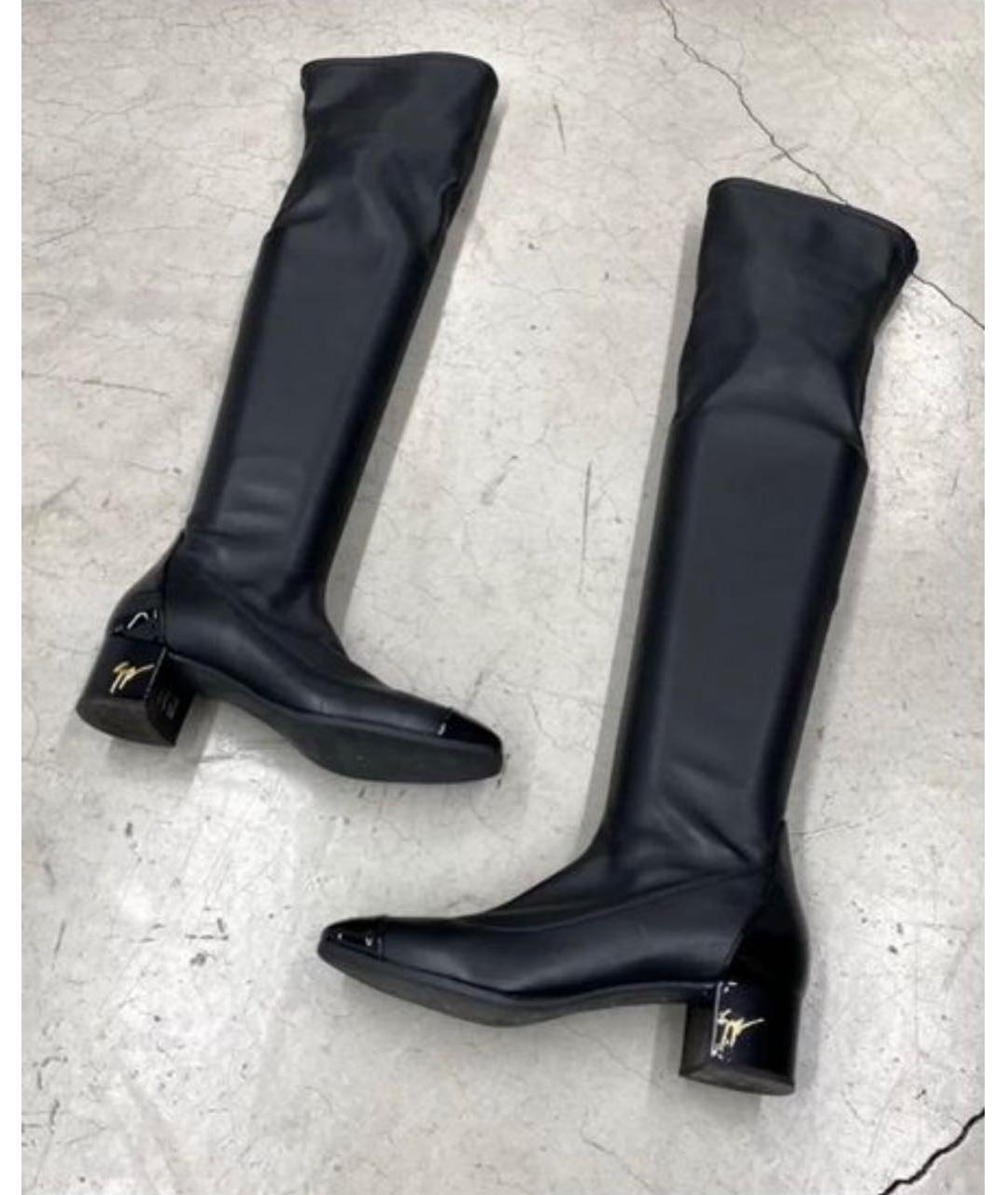 GIUSEPPE ZANOTTI DESIGN Черные ботфорты из лакированной кожи, фото 9
