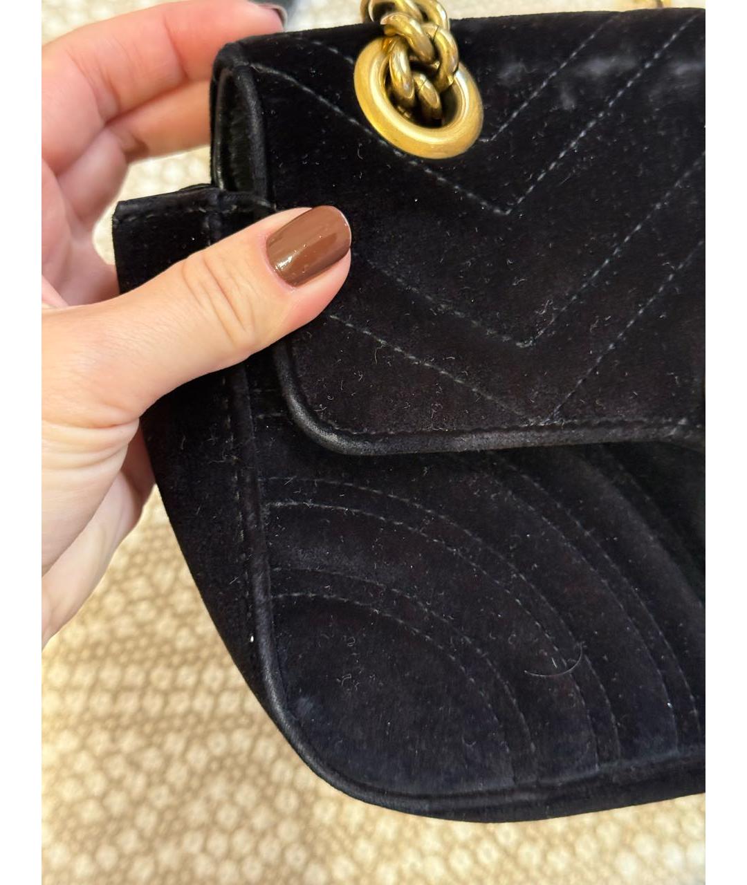 GUCCI Черная бархатная сумка через плечо, фото 3