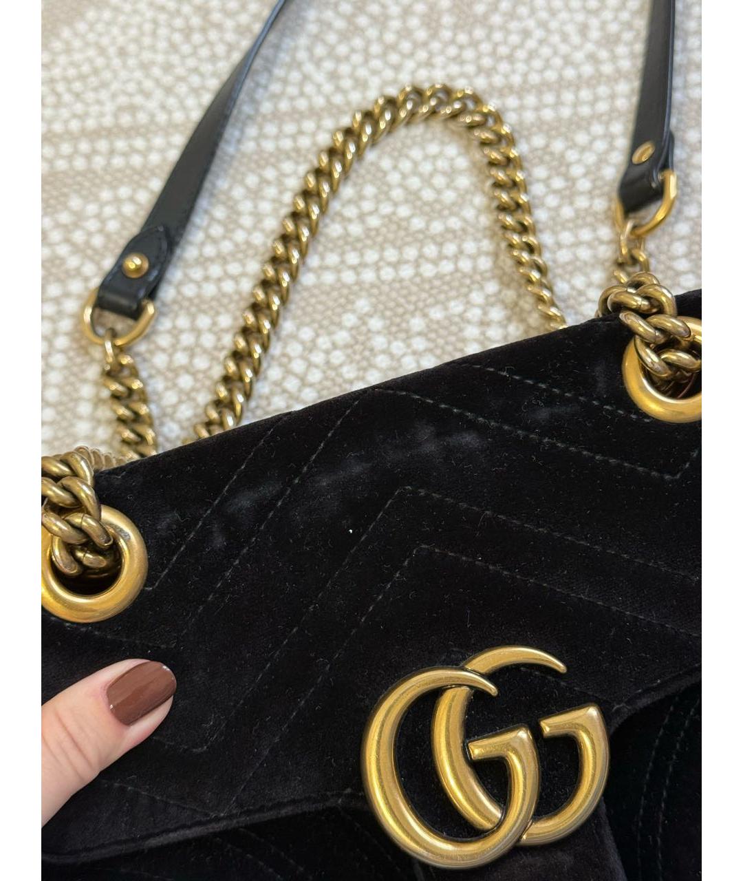GUCCI Черная бархатная сумка через плечо, фото 2