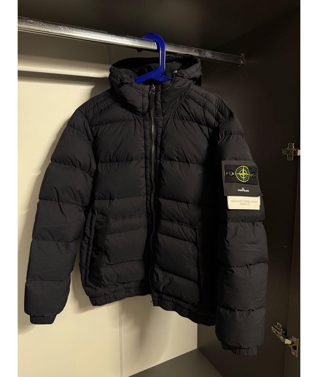 STONE ISLAND Черный нейлоновый пуховик, фото 2