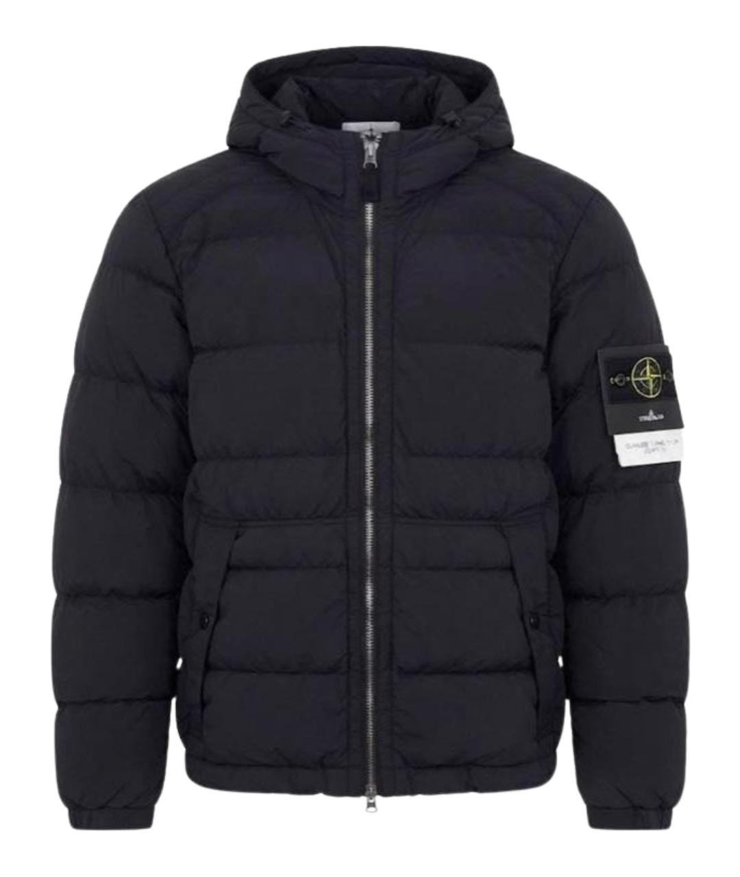 STONE ISLAND Черный нейлоновый пуховик, фото 1