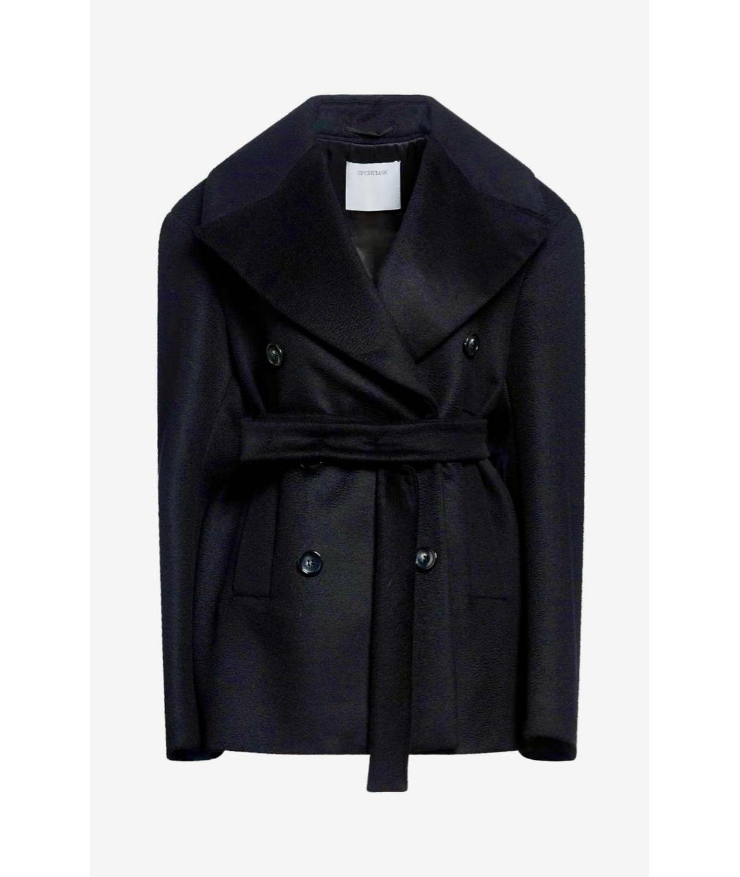 SPORTMAX Черное шерстяное пальто, фото 9