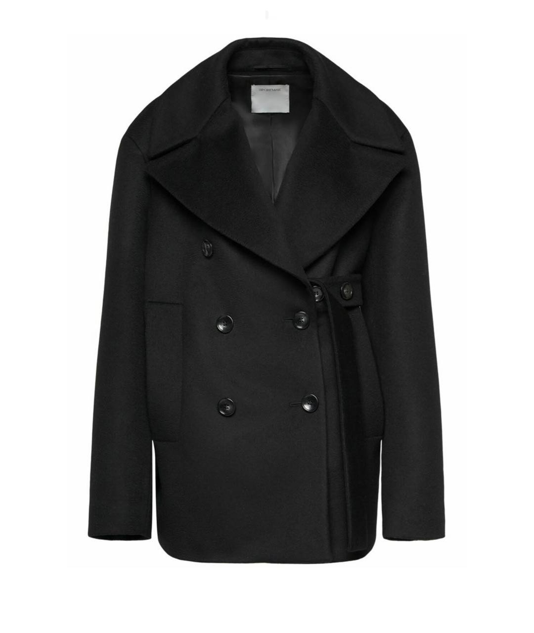 SPORTMAX Черное шерстяное пальто, фото 5