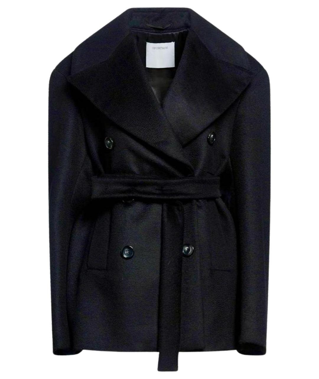 SPORTMAX Черное шерстяное пальто, фото 1
