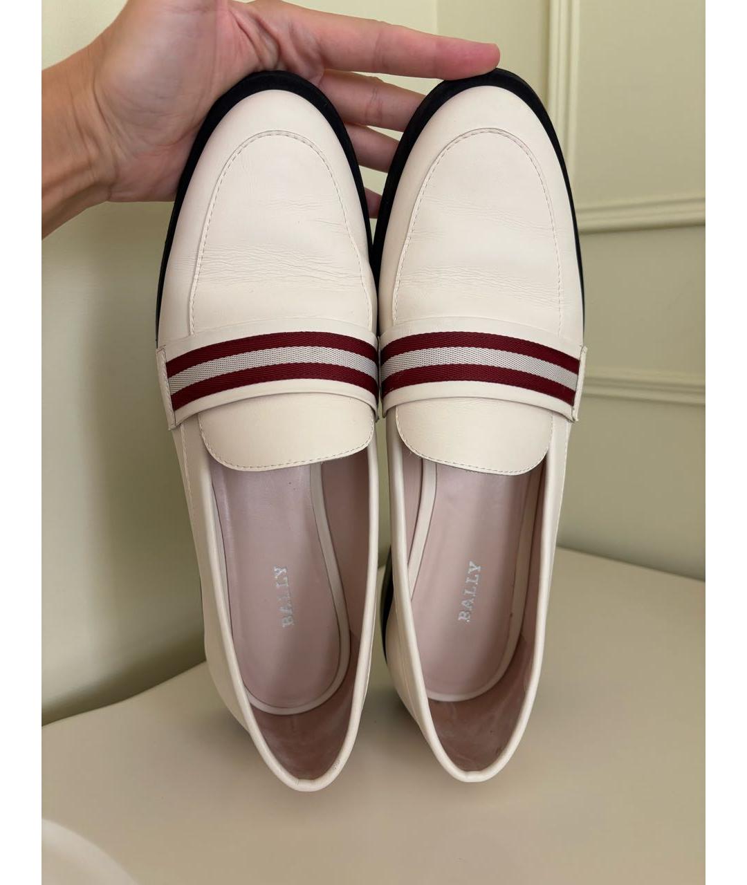 BALLY Белые кожаные лоферы, фото 3