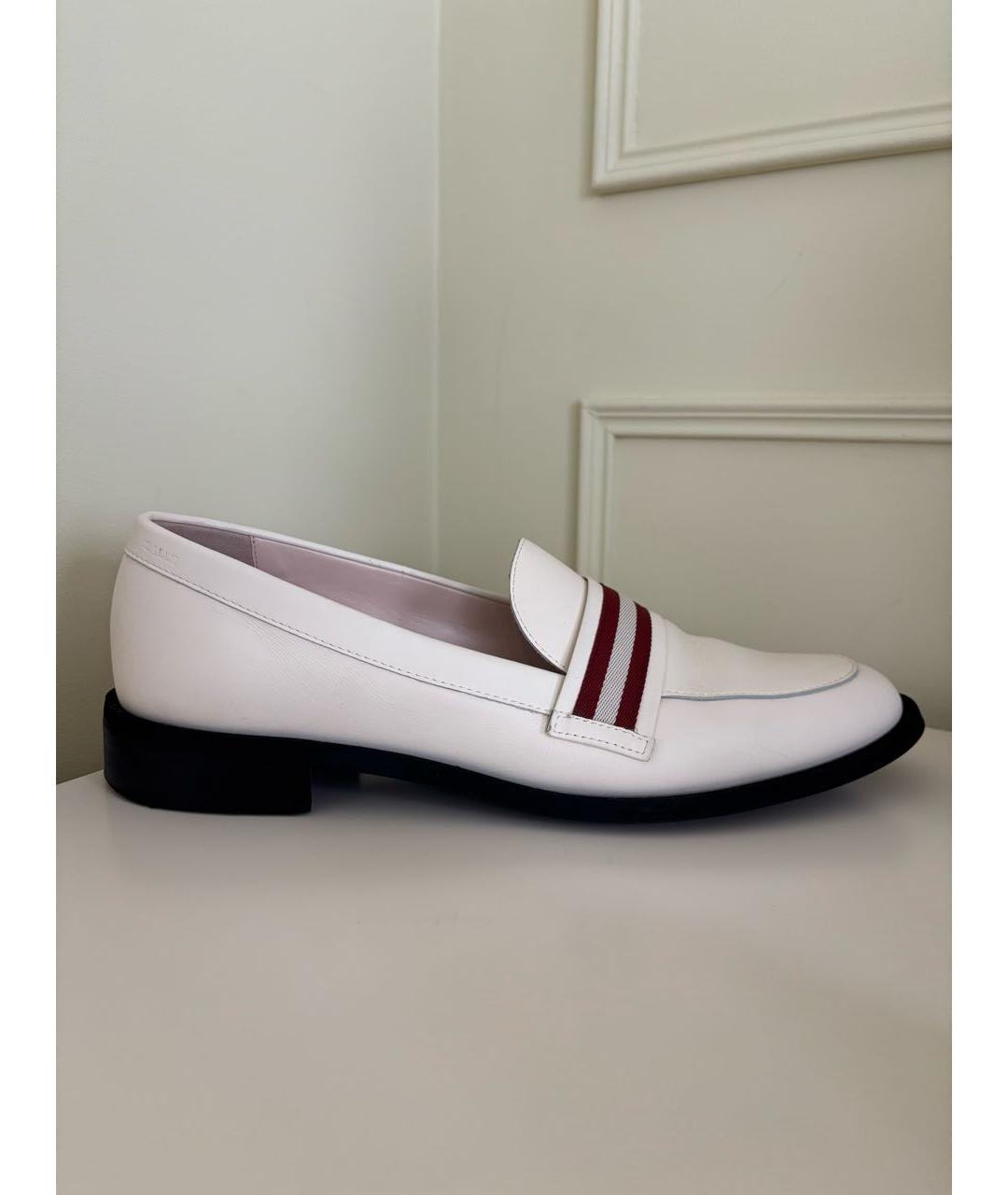 BALLY Белые кожаные лоферы, фото 8