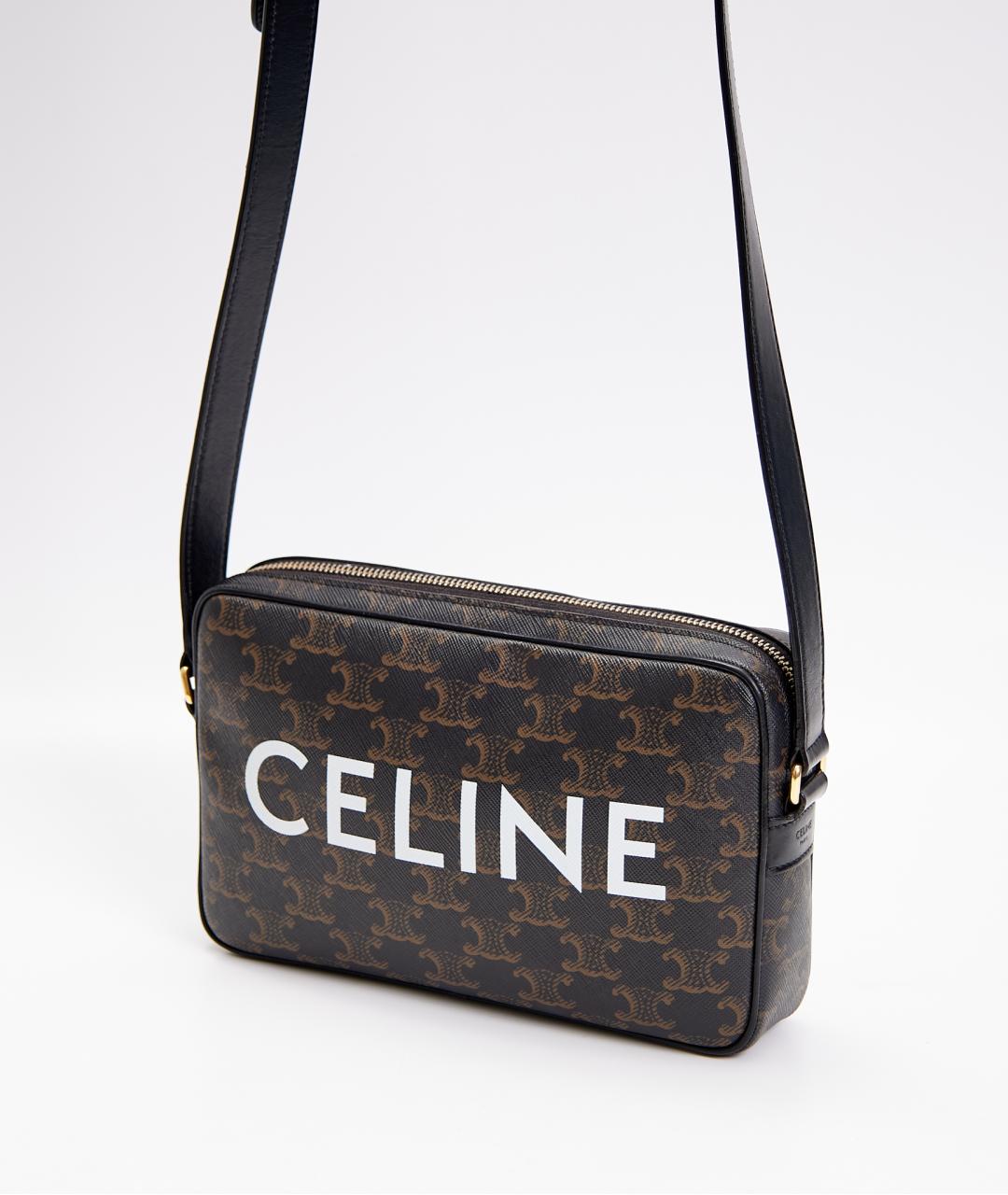 CELINE Коричневая сумка на плечо из канвы, фото 2