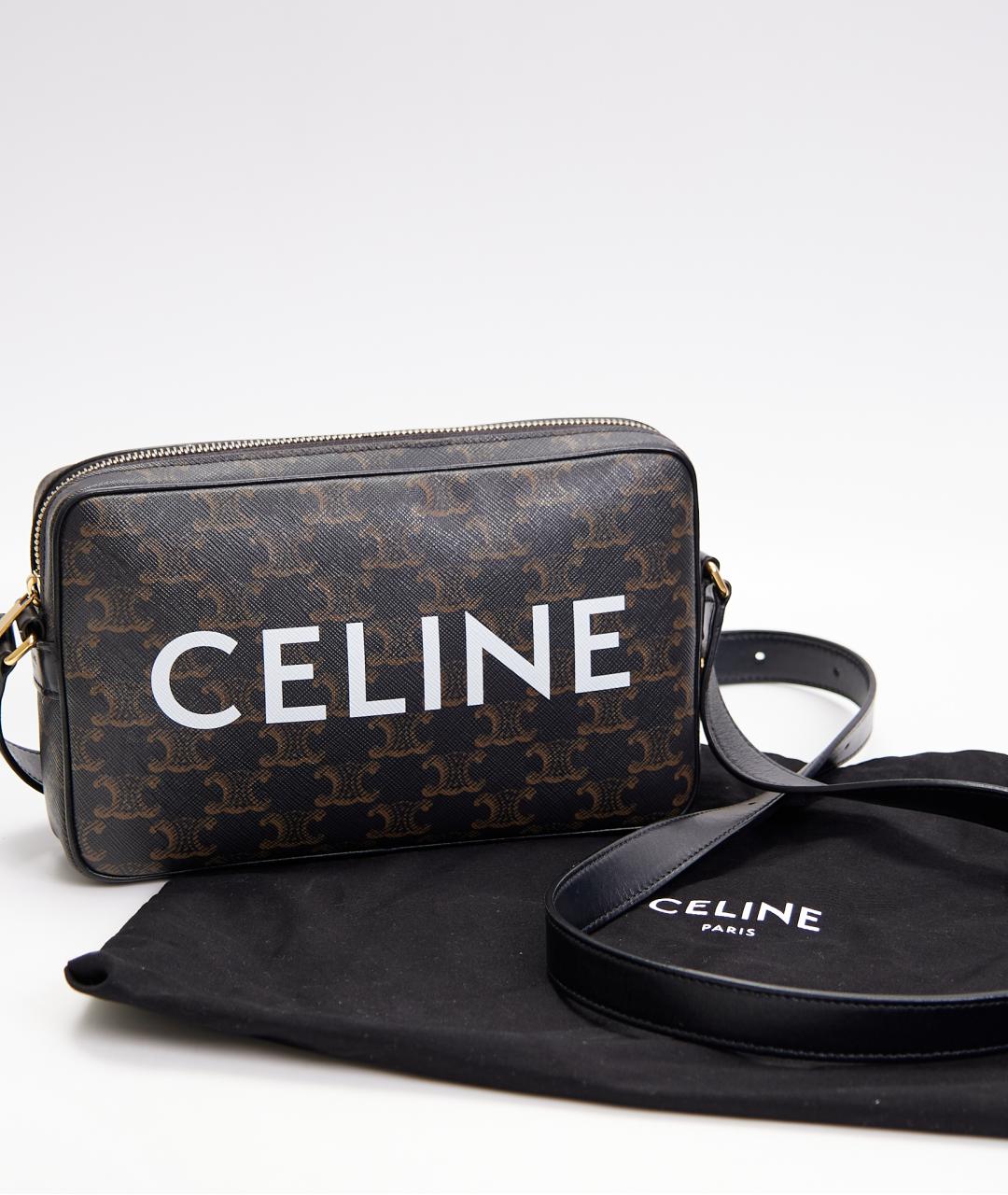 CELINE Коричневая сумка на плечо из канвы, фото 4